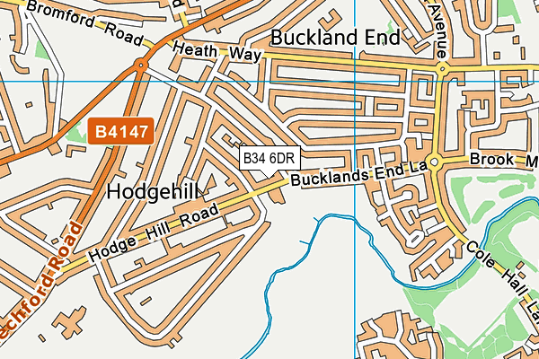 B34 6DR map - OS VectorMap District (Ordnance Survey)