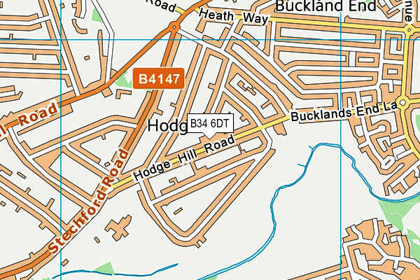 B34 6DT map - OS VectorMap District (Ordnance Survey)