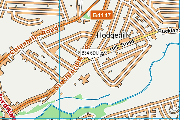 B34 6DU map - OS VectorMap District (Ordnance Survey)