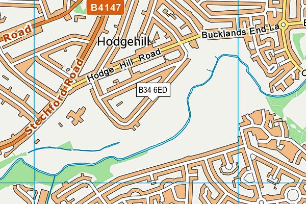 B34 6ED map - OS VectorMap District (Ordnance Survey)