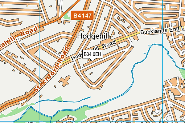 B34 6EH map - OS VectorMap District (Ordnance Survey)