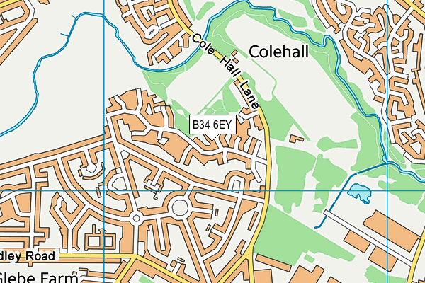 B34 6EY map - OS VectorMap District (Ordnance Survey)