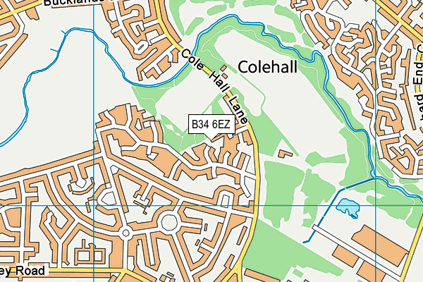 B34 6EZ map - OS VectorMap District (Ordnance Survey)