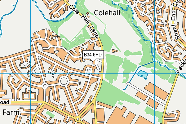 B34 6HD map - OS VectorMap District (Ordnance Survey)