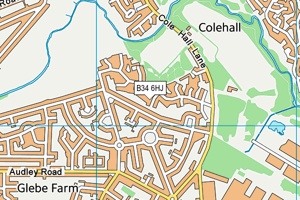 B34 6HJ map - OS VectorMap District (Ordnance Survey)