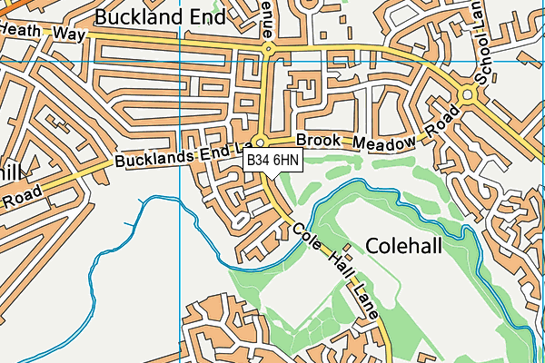 B34 6HN map - OS VectorMap District (Ordnance Survey)