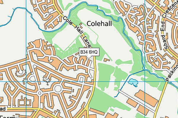 B34 6HQ map - OS VectorMap District (Ordnance Survey)