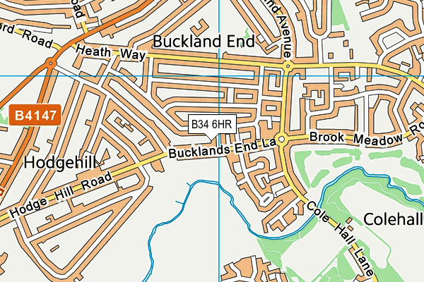 B34 6HR map - OS VectorMap District (Ordnance Survey)