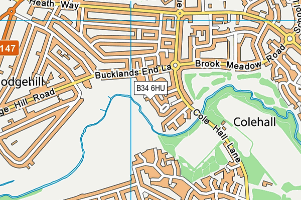 B34 6HU map - OS VectorMap District (Ordnance Survey)