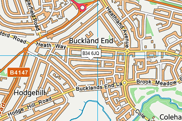 B34 6JQ map - OS VectorMap District (Ordnance Survey)