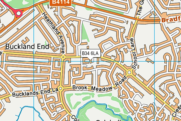 B34 6LA map - OS VectorMap District (Ordnance Survey)