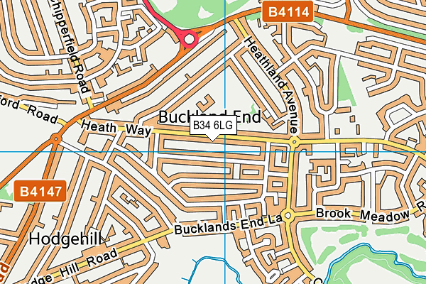 B34 6LG map - OS VectorMap District (Ordnance Survey)