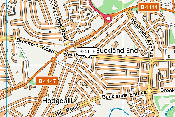 B34 6LH map - OS VectorMap District (Ordnance Survey)