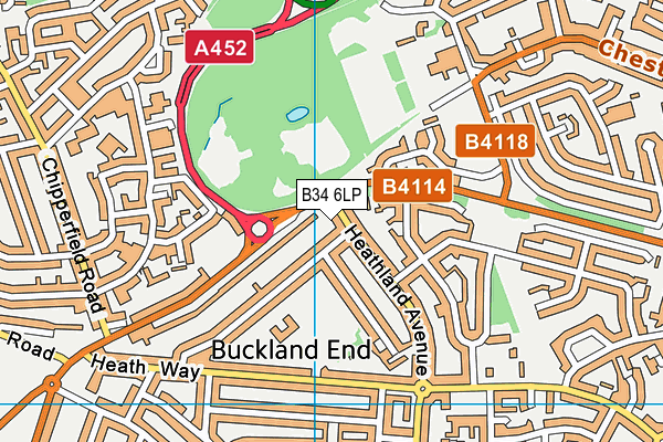 B34 6LP map - OS VectorMap District (Ordnance Survey)