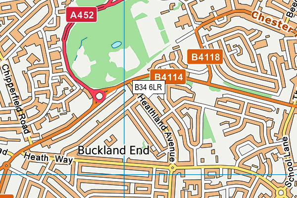 B34 6LR map - OS VectorMap District (Ordnance Survey)