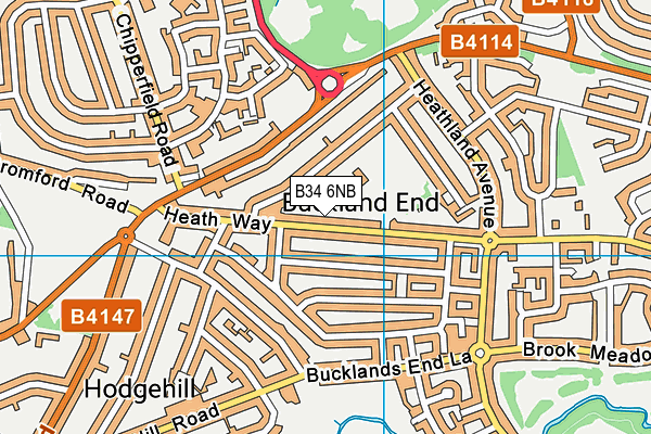 Heathlands Primary Academy map (B34 6NB) - OS VectorMap District (Ordnance Survey)