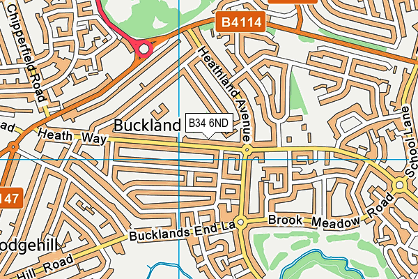 B34 6ND map - OS VectorMap District (Ordnance Survey)