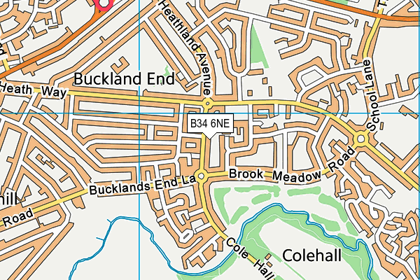 B34 6NE map - OS VectorMap District (Ordnance Survey)