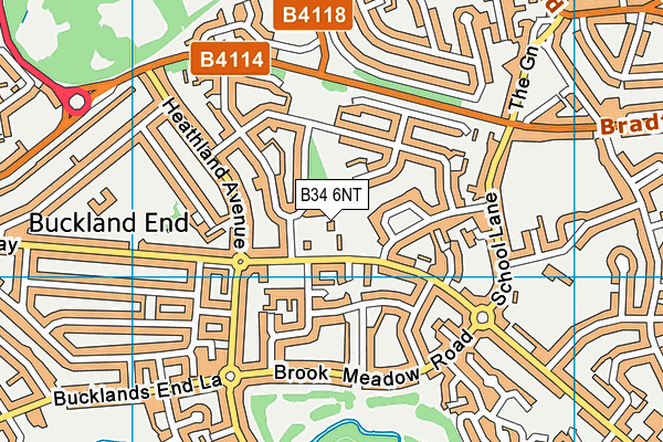 B34 6NT map - OS VectorMap District (Ordnance Survey)