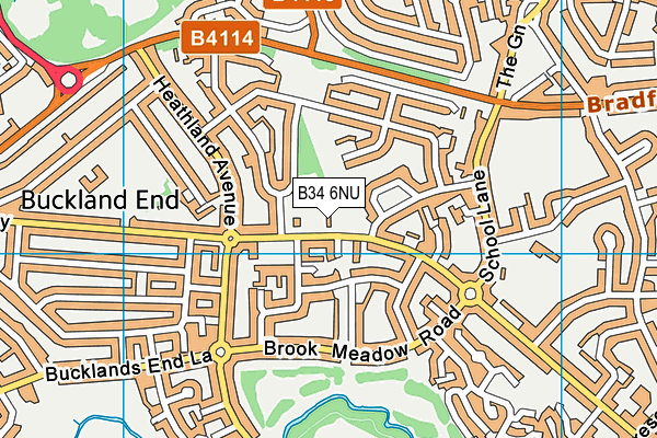 B34 6NU map - OS VectorMap District (Ordnance Survey)