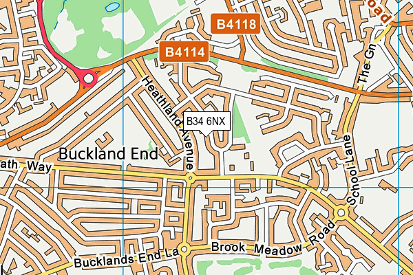 B34 6NX map - OS VectorMap District (Ordnance Survey)