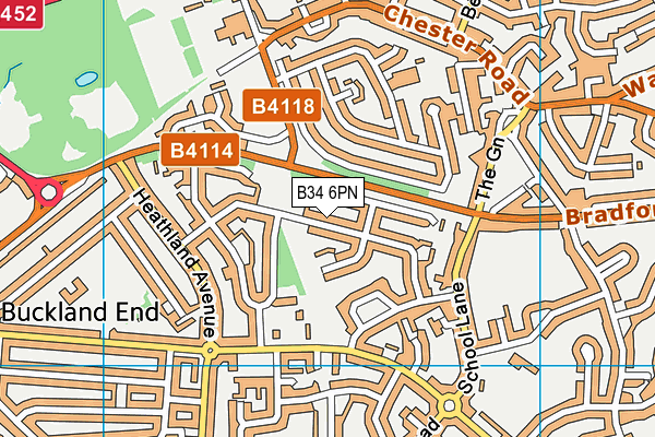 B34 6PN map - OS VectorMap District (Ordnance Survey)