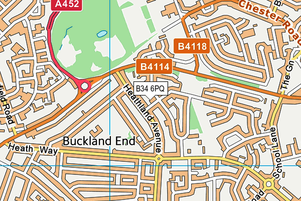 B34 6PQ map - OS VectorMap District (Ordnance Survey)