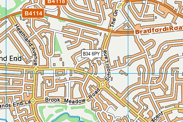 B34 6PY map - OS VectorMap District (Ordnance Survey)