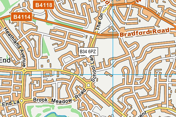 B34 6PZ map - OS VectorMap District (Ordnance Survey)