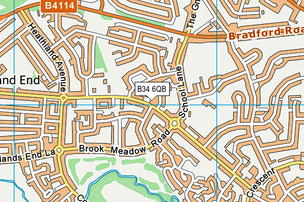 B34 6QB map - OS VectorMap District (Ordnance Survey)