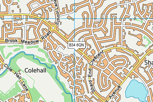 B34 6QN map - OS VectorMap District (Ordnance Survey)