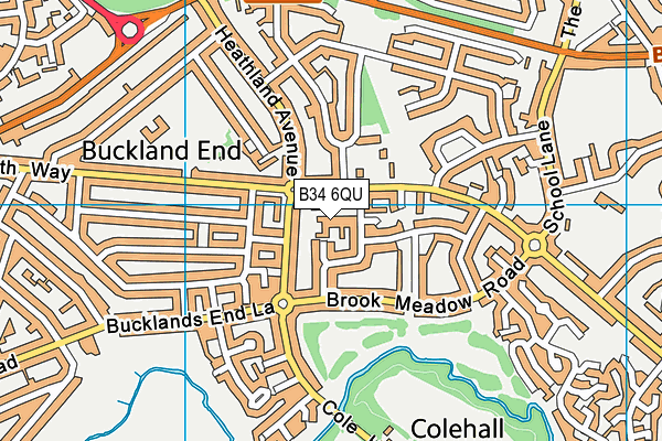 B34 6QU map - OS VectorMap District (Ordnance Survey)