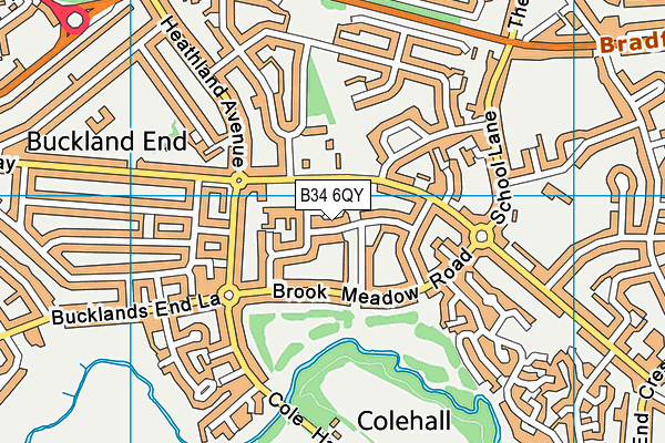 B34 6QY map - OS VectorMap District (Ordnance Survey)