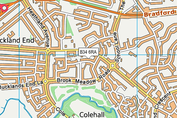 B34 6RA map - OS VectorMap District (Ordnance Survey)