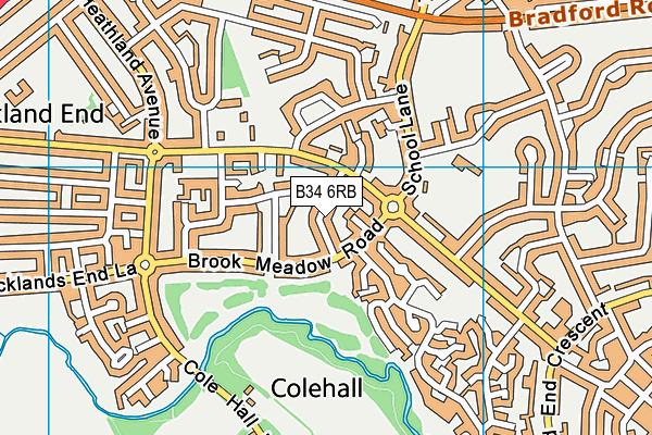 B34 6RB map - OS VectorMap District (Ordnance Survey)