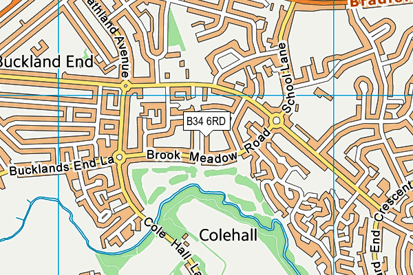 B34 6RD map - OS VectorMap District (Ordnance Survey)