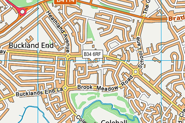 B34 6RF map - OS VectorMap District (Ordnance Survey)