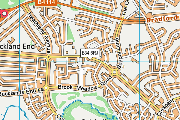 B34 6RJ map - OS VectorMap District (Ordnance Survey)