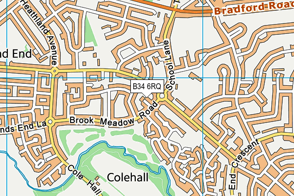 B34 6RQ map - OS VectorMap District (Ordnance Survey)