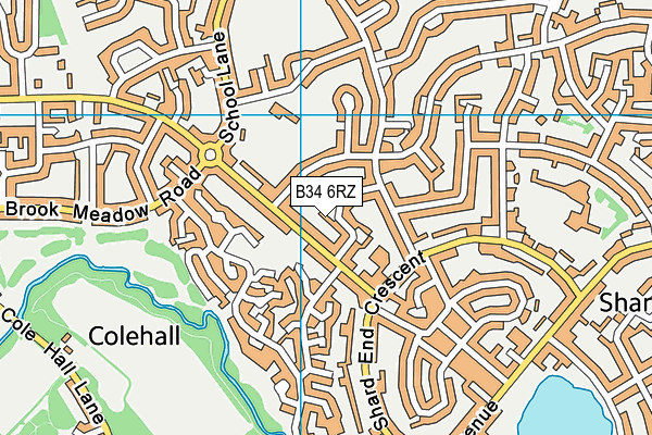 B34 6RZ map - OS VectorMap District (Ordnance Survey)