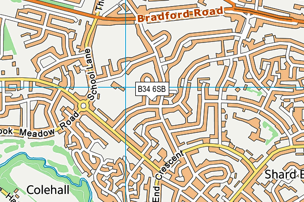 B34 6SB map - OS VectorMap District (Ordnance Survey)