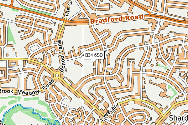 B34 6SD map - OS VectorMap District (Ordnance Survey)