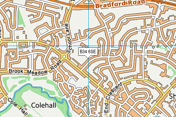 B34 6SE map - OS VectorMap District (Ordnance Survey)