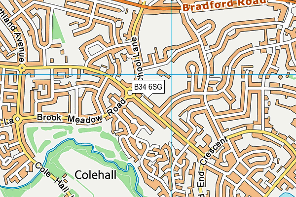 B34 6SG map - OS VectorMap District (Ordnance Survey)