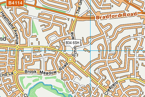 B34 6SH map - OS VectorMap District (Ordnance Survey)