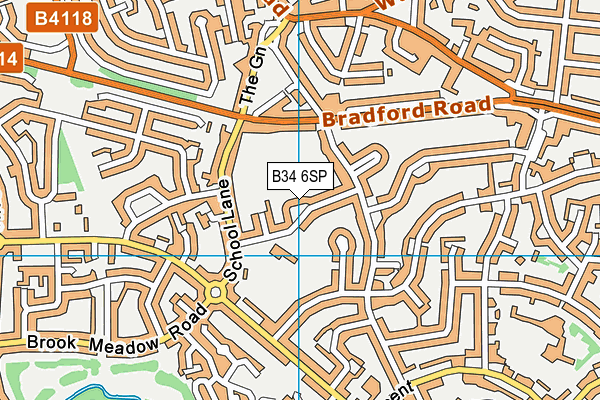 B34 6SP map - OS VectorMap District (Ordnance Survey)