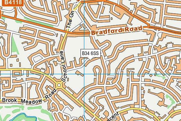 Brownmead Academy map (B34 6SS) - OS VectorMap District (Ordnance Survey)
