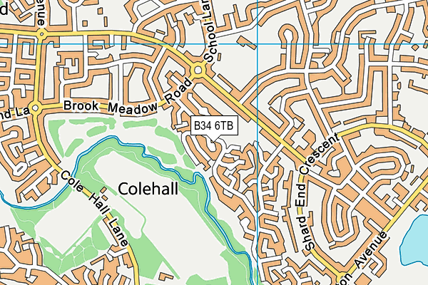 B34 6TB map - OS VectorMap District (Ordnance Survey)