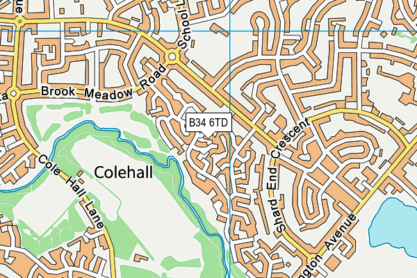 B34 6TD map - OS VectorMap District (Ordnance Survey)