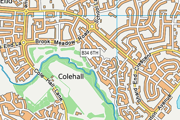 B34 6TH map - OS VectorMap District (Ordnance Survey)